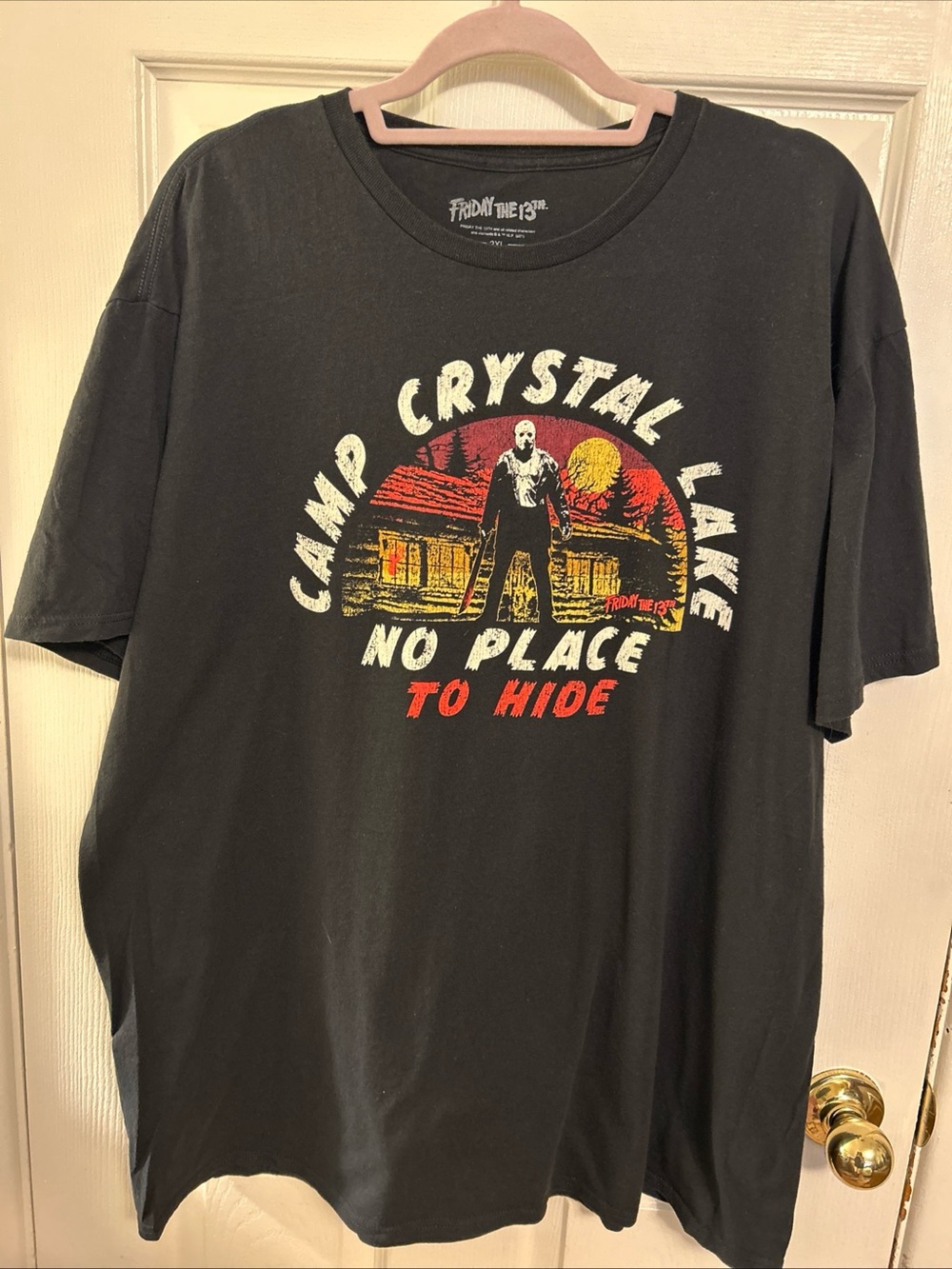 Friday the 13th Camp Crystal Lake Men’s 2XL Black Short Sleeve T-Shirt